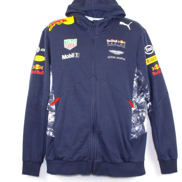 Puma Red Bull F1 Driving Racing Team Hooded Jacket Mens XL - Picture 1 of 8